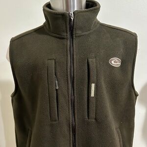 Drake Waterfowl Systems Fleece Vest L Olive Green Zip Up Hunting Outdoors